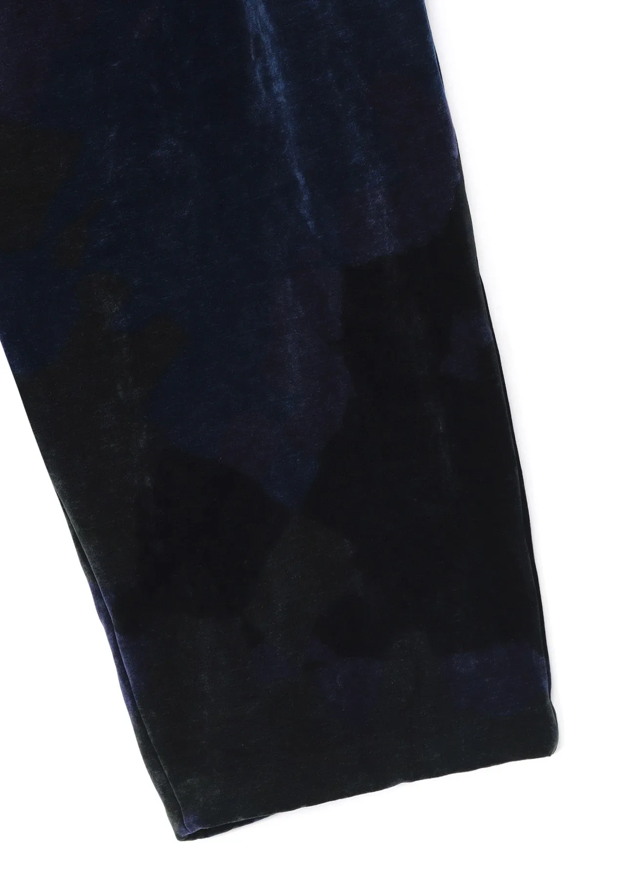 TIE-DYE VELVET SUSPENDER PANTS WITH TRIANGLE GUSSET