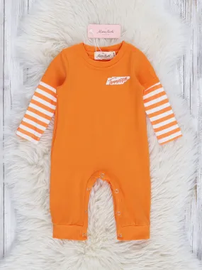 TN Orange Stripe Raglan Romper