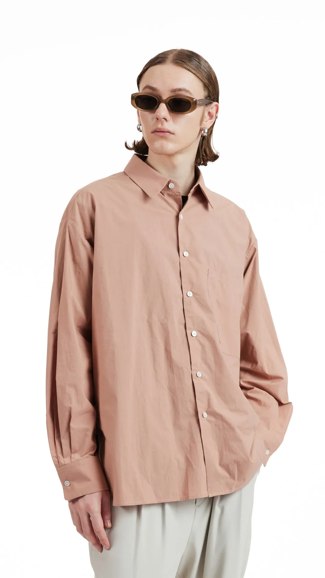 Typewriter Oversize Long Sleeves Shirt