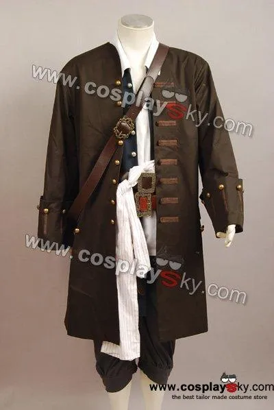 VeeGet VeeGet Pirates Of The Caribbean Jack Sparrow Costume Set Cosplay Costume