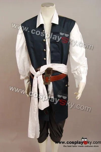 VeeGet VeeGet Pirates Of The Caribbean Jack Sparrow Costume Set Cosplay Costume