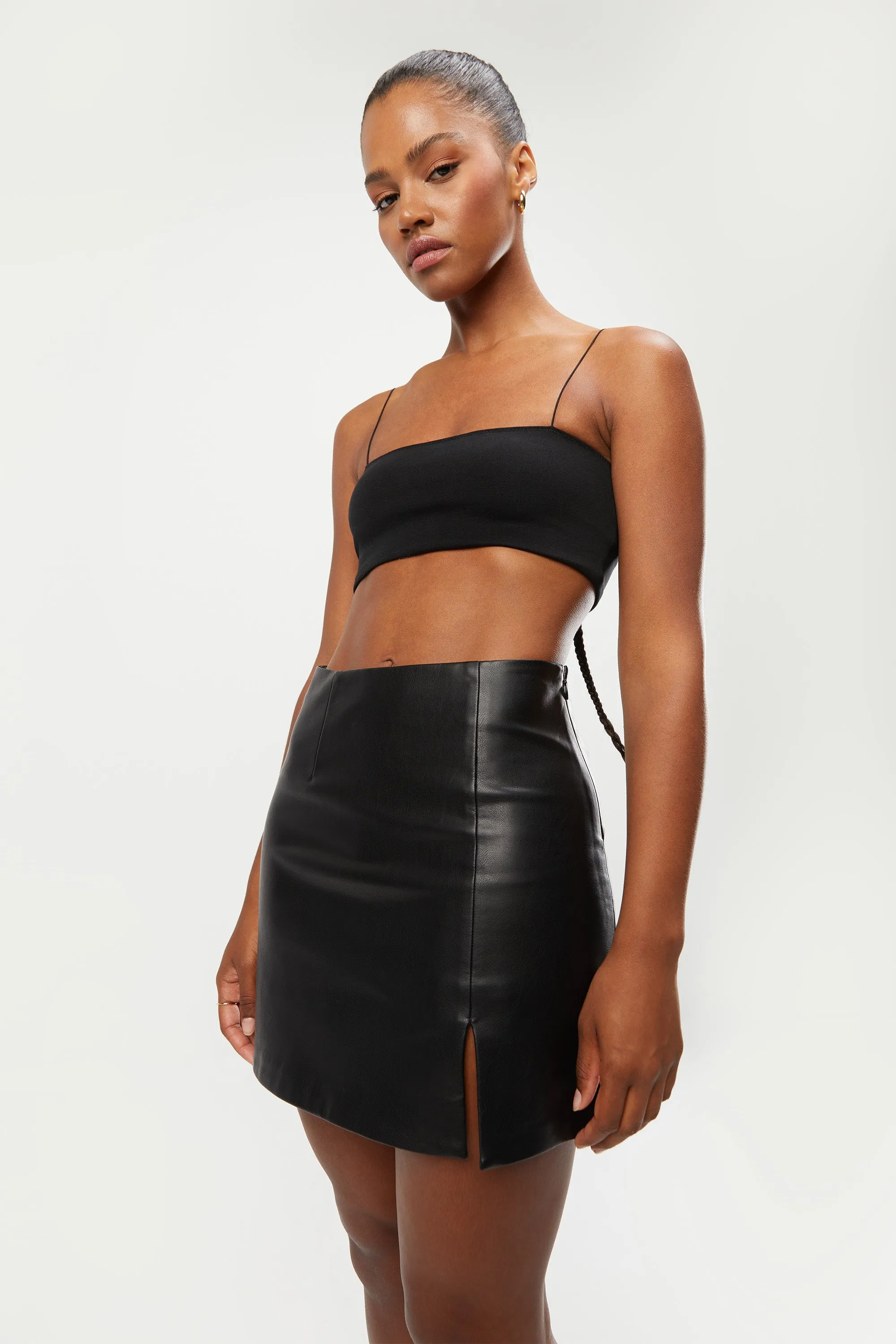 VEGAN LEATHER MINI SKIRT