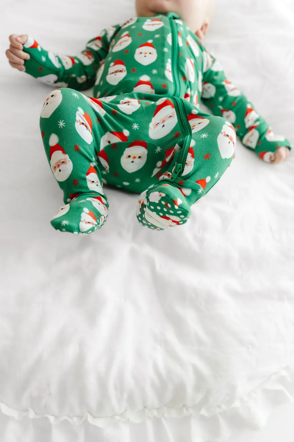 Vintage Santa Footsie-Green