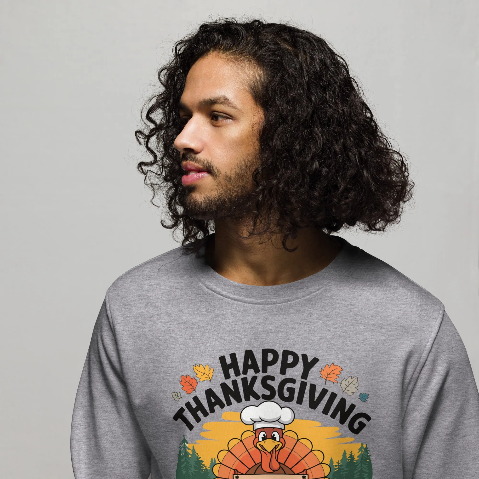 Welcome To Thanksgiving Graphic Men Organic Sweatshirt