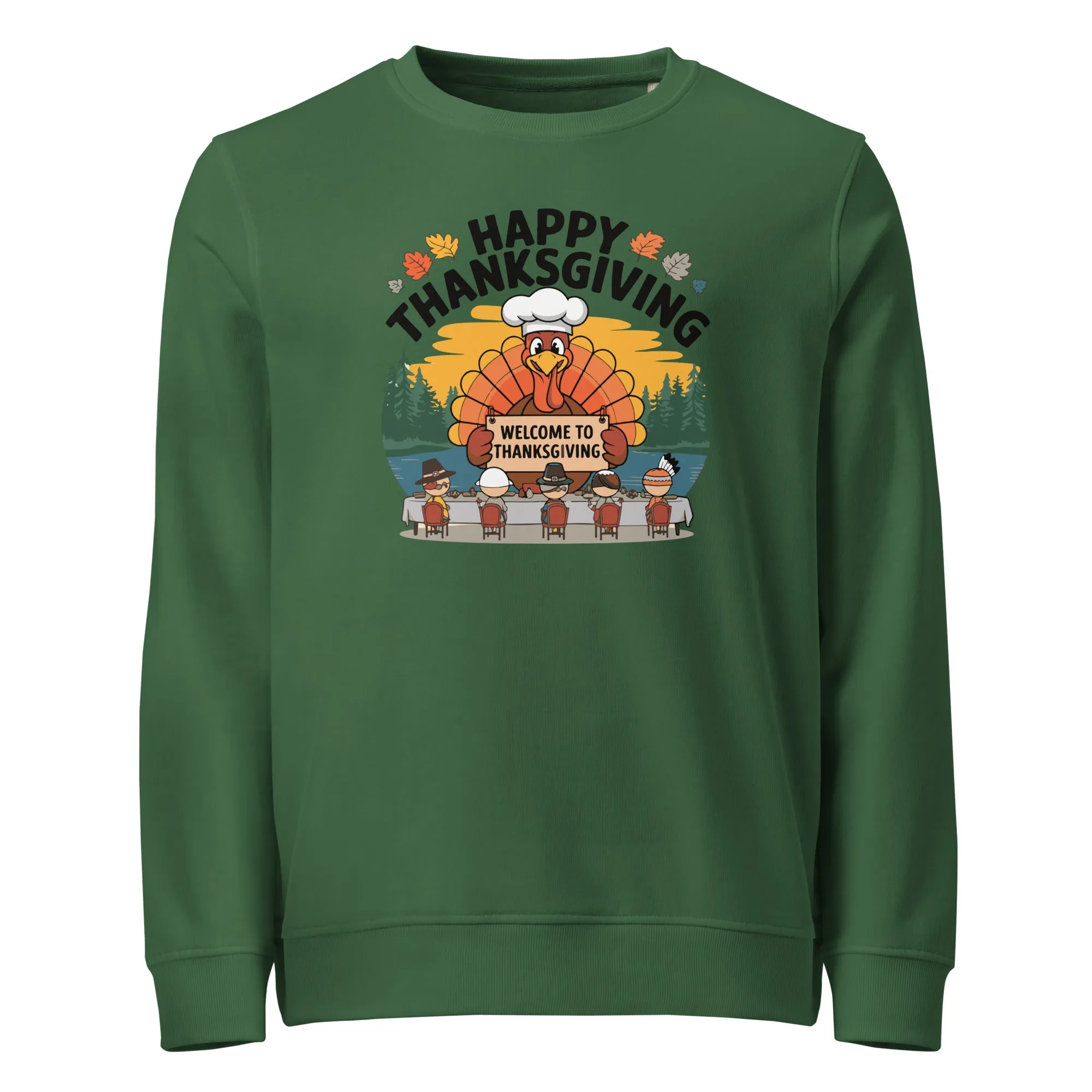 Welcome To Thanksgiving Graphic Men Organic Sweatshirt