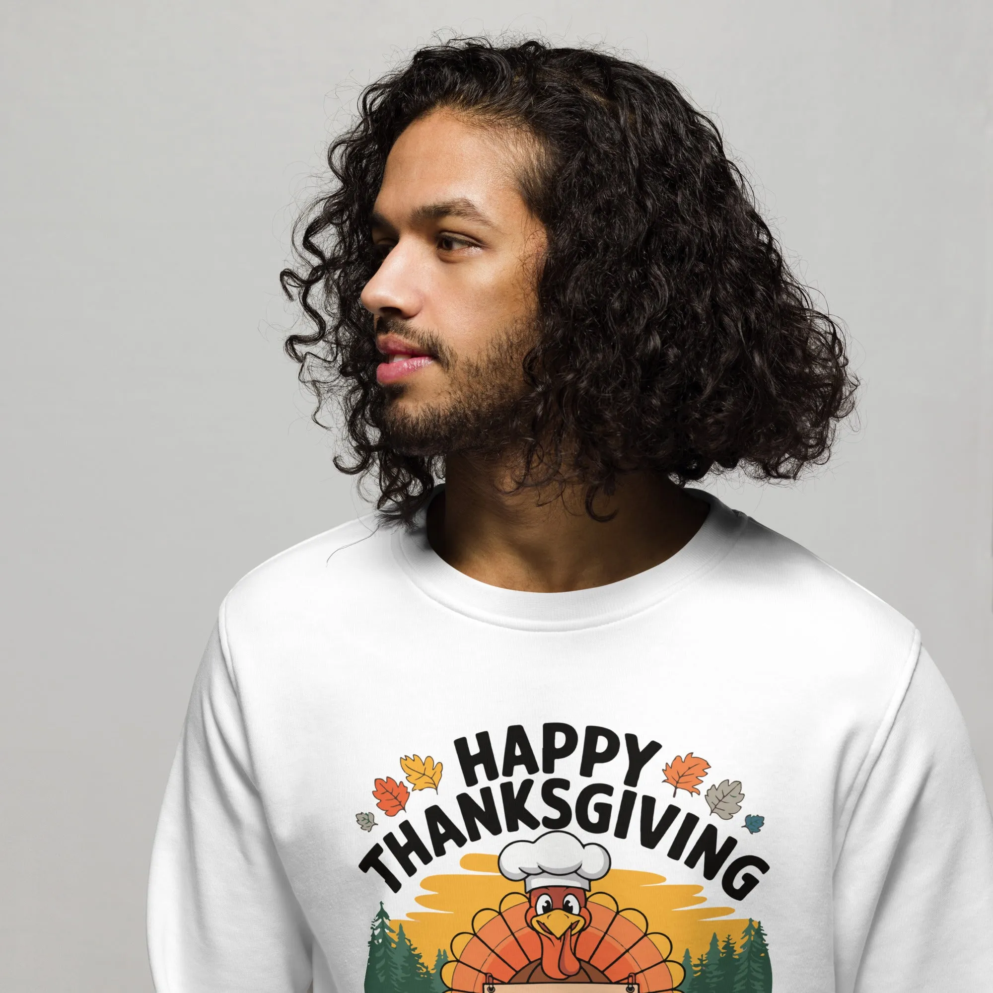 Welcome To Thanksgiving Graphic Men Organic Sweatshirt