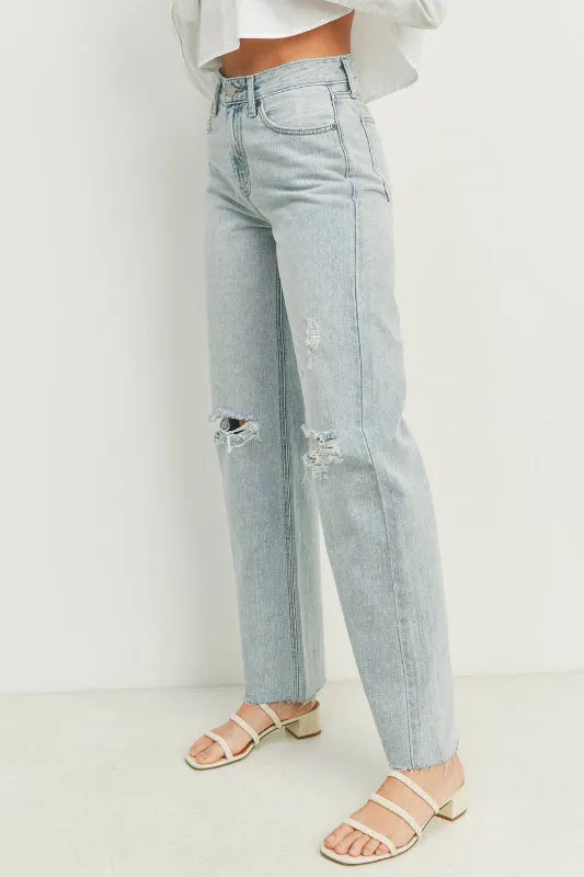 whitney straight jean - light wash