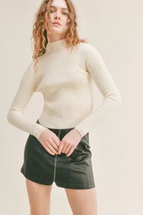 Women's Basic Rib Knit Layer Sweater | Ivory