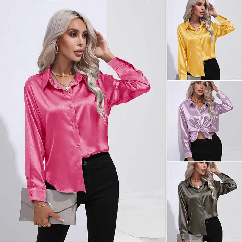 Women's Blouse Crop Shirt Korean Fashion Long Sleeves