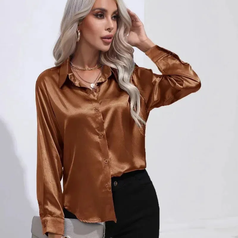 Women's Blouse Crop Shirt Korean Fashion Long Sleeves