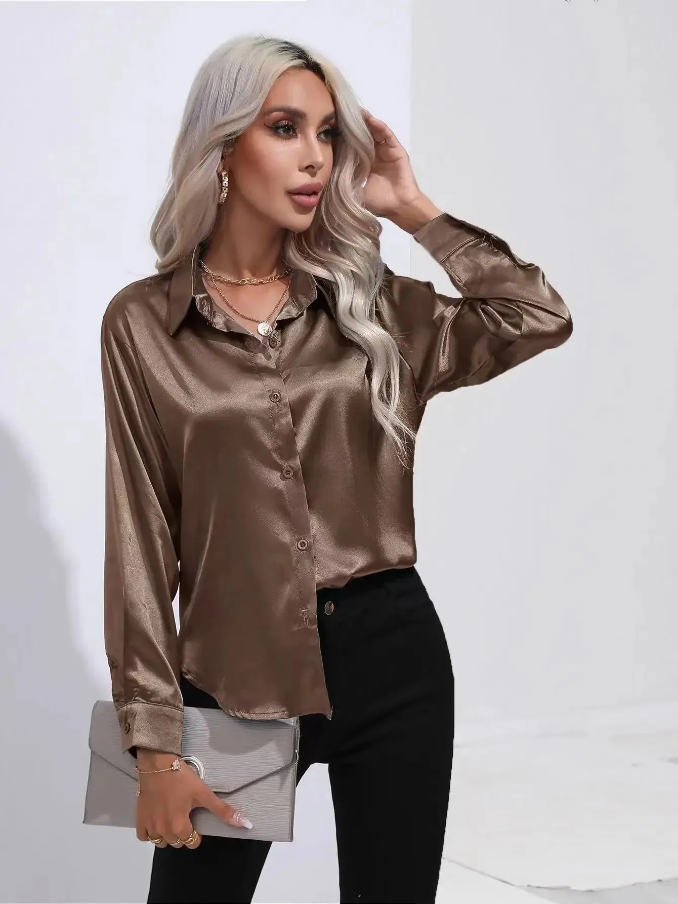 Women's Blouse Crop Shirt Korean Fashion Long Sleeves