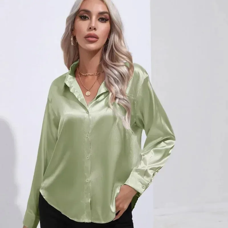 Women's Blouse Crop Shirt Korean Fashion Long Sleeves