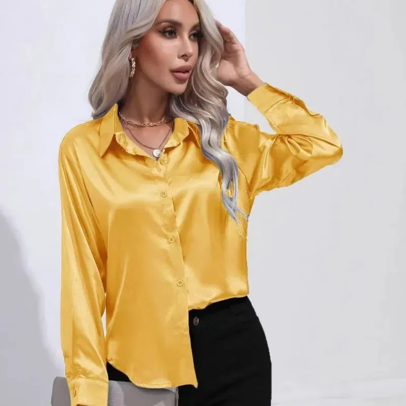 Women's Blouse Crop Shirt Korean Fashion Long Sleeves