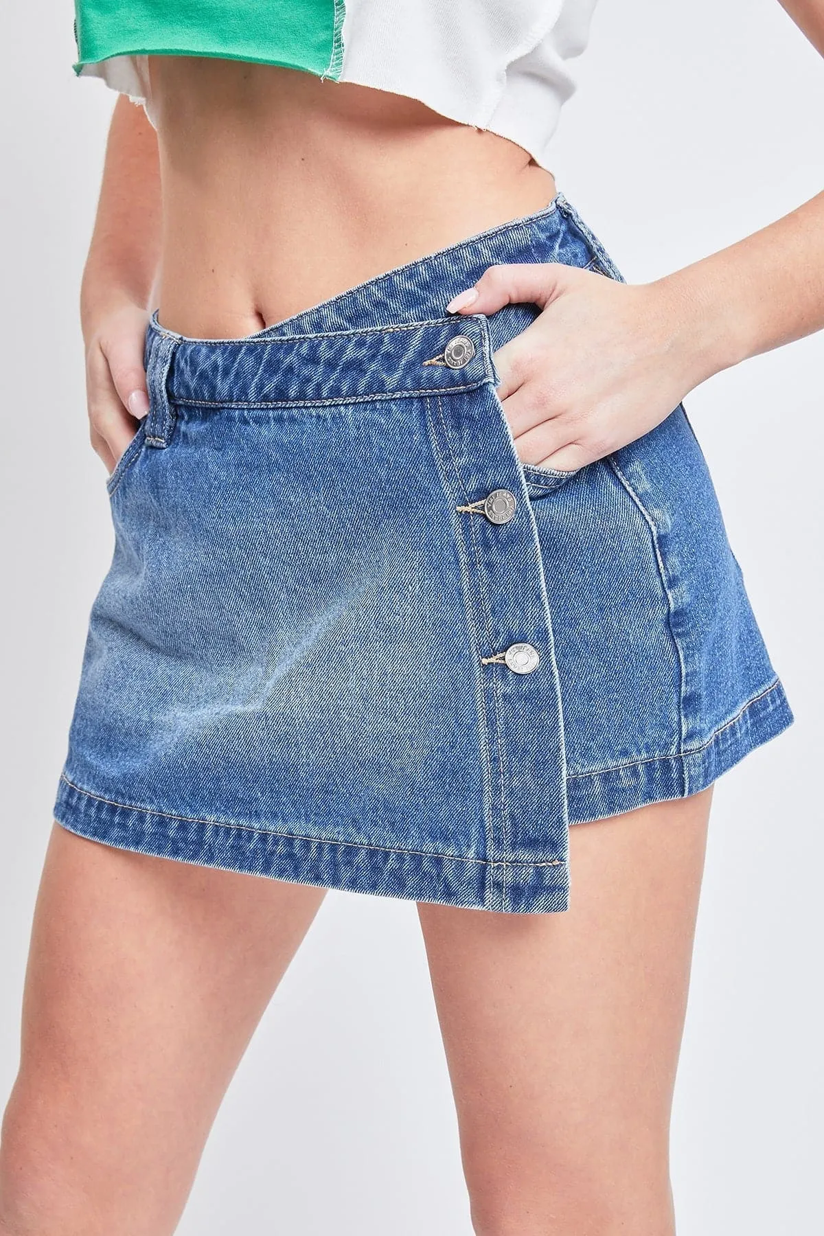 Women's Denim Wrap Skort