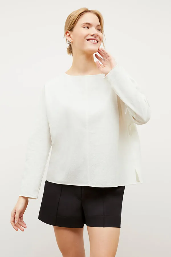 Wren Top - Double-Faced Linen :: Ivory