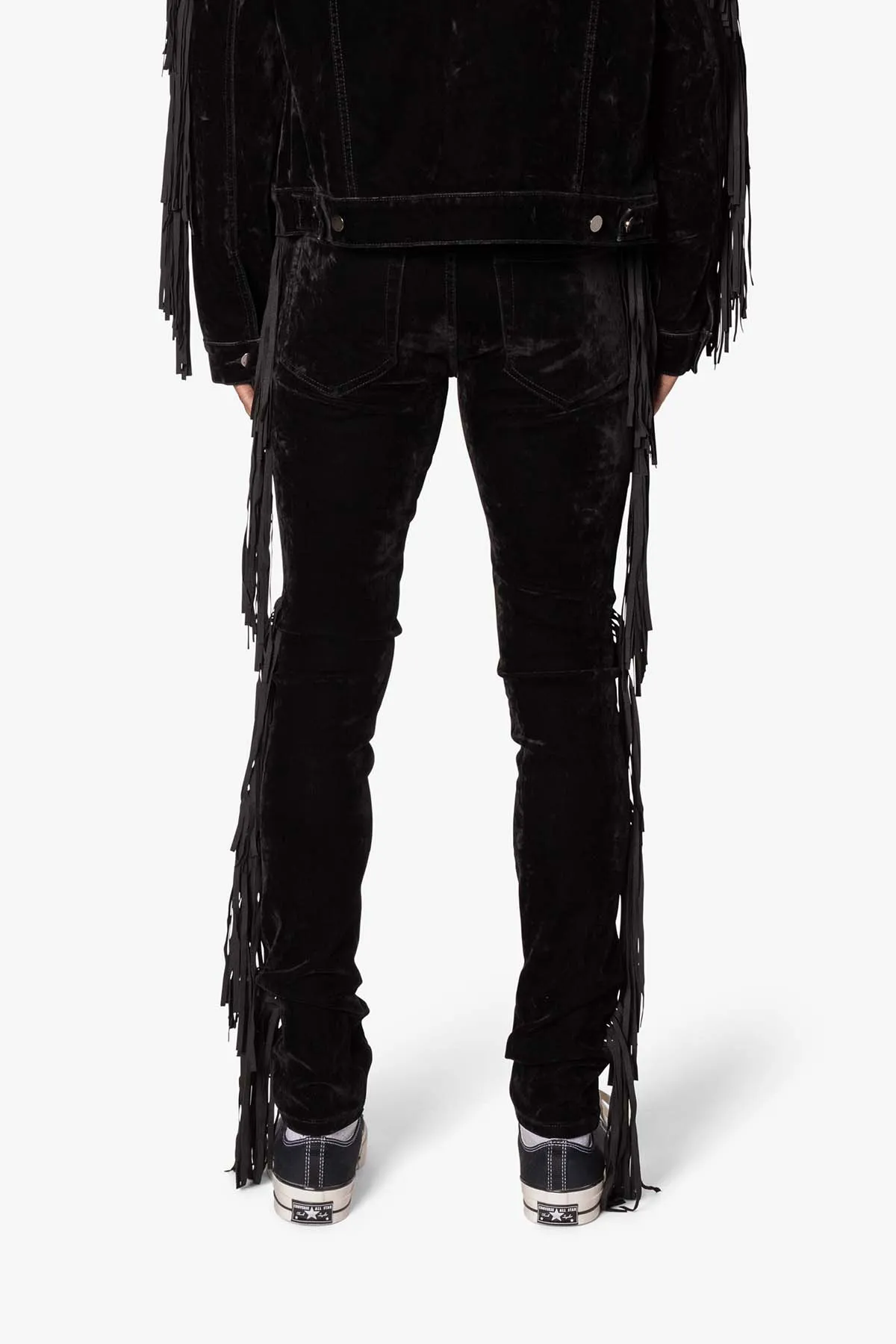 X655 Fringe Western Denim - Black