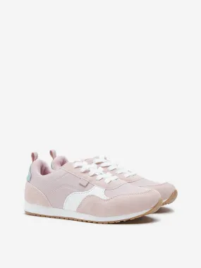 Yellow Blush Pink Lace-Up Sneakers